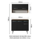 Armário De Cozinha Compacta 105cm Rustic/preto Emilly Madesa
