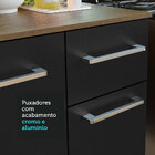 Armário De Cozinha Compacta 120cm Rustic/preto Life Madesa
