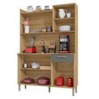 Armário De Cozinha Compacta 121cm Pádua Z06 Freijó/gris - Mpo