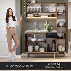 Armário De Cozinha Compacta 137cm Com Pia Rustic/preto Emilly