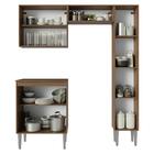 Armário De Cozinha Compacta 156 Cm Rustic/cinza Emilly Madesa