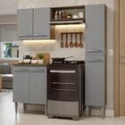 Armário De Cozinha Compacta 156 Cm Rustic/cinza Emilly Madesa
