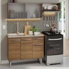 Armário De Cozinha Compacta 165cm Com Pia Rustic Emilly Mades