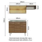 Armário De Cozinha Compacta 165cm Com Pia Rustic Emilly Mades