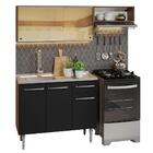 Armário De Cozinha Compacta 165cm Com Pia Rustic/preto Emilly