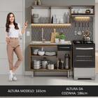 Armário De Cozinha Compacta 165cm Com Pia Rustic/preto Emilly
