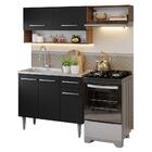 Armário De Cozinha Compacta 165cm Com Pia Rustic/preto Emilly