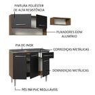 Armário De Cozinha Compacta 165cm Com Pia Rustic/preto Emilly