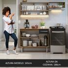 Armário De Cozinha Compacta 165cm Rustic/preto Emilly Madesa