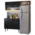 Armário De Cozinha Compacta 165cm Rustic/preto Emilly Madesa
