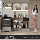 Armário De Cozinha Compacta 165cm Rustic/preto Emilly Madesa