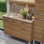 Armário De Cozinha Compacta 169cm Com Pia Rustic Emilly Mades