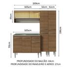 Armário De Cozinha Compacta 169cm Com Pia Rustic Emilly Mades