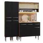 Armário De Cozinha Compacta 169cm Rustic/preto Emilly Madesa