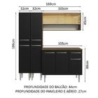Armário De Cozinha Compacta 169cm Rustic/preto Emilly Madesa