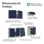 Armário De Cozinha Compacta 180 Cm Branco/azul Vik Madesa 01