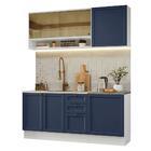 Armário De Cozinha Compacta 180 Cm Branco/azul Vik Madesa 04