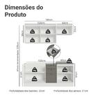 Armário De Cozinha Compacta 180 Cm Branco/cinza Vik Madesa 01