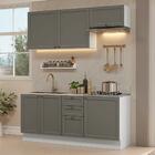 Armário De Cozinha Compacta 180 Cm Branco/cinza Vik Madesa 01