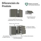 Armário De Cozinha Compacta 180 Cm Branco/cinza Vik Madesa 02