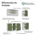 Armário De Cozinha Compacta 180 Cm Branco/verde Vik Madesa 03