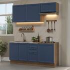 Armário De Cozinha Compacta 180 Cm Rustic/azul Vik Madesa 01