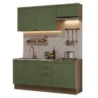 Armário De Cozinha Compacta 180 Cm Rustic/verde Vik Madesa 01