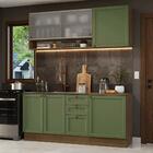 Armário De Cozinha Compacta 180 Cm Rustic/verde Vik Madesa 03