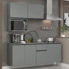 Armário De Cozinha Compacta 180 Cm Suspensa Cinza Nice Madesa