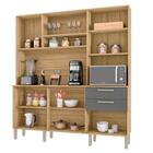 Armário De Cozinha Compacta 180cm Turim Z06 Freijó/gris- Mpoz