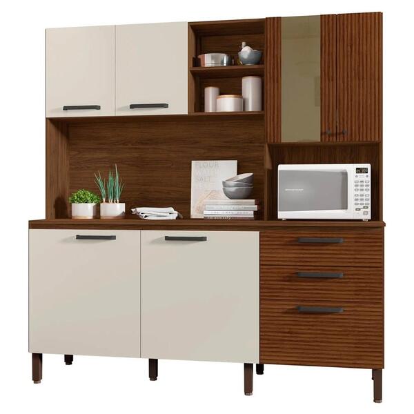 Armário De Cozinha Compacta 182cm Giga Balcão Com Tampo Z06 N