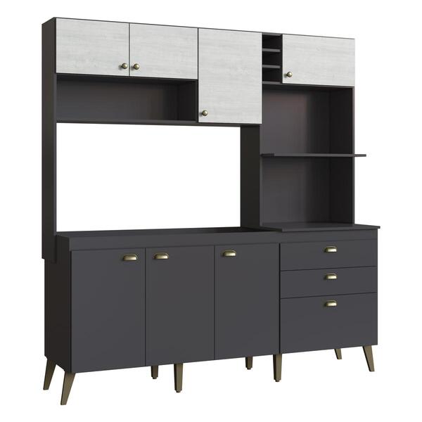 Armário De Cozinha Compacta 186,5cm Com Torre Quente E Gabine