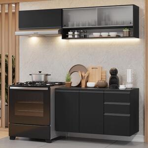 ソマビト　NICE BLACK Armário De Cozinha Compacta 200 Cm Suspenso Preto Nice Madesa 11