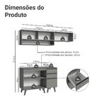 Armário De Cozinha Compacta 200cm Cinza Nice Madesa Xa13