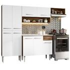 Armário De Cozinha Compacta 229cm Com Pia Rustic/branco Emill