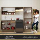 Armário De Cozinha Compacta 229cm Com Pia Rustic/cinza Emilly