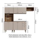 Armário De Cozinha Compacta 235cm Rustic/crema Gourmet Madesa