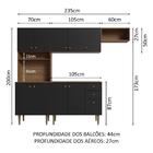 Armário De Cozinha Compacta 235cm Rustic/preto Gourmet Madesa