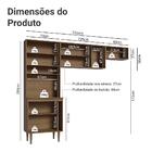 Armário De Cozinha Compacta 235cm Rustic/preto Gourmet Madesa