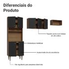 Armário De Cozinha Compacta 235cm Rustic/preto Gourmet Madesa