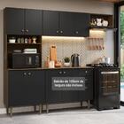 Armário De Cozinha Compacta 235cm Rustic/preto Gourmet Madesa
