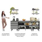 Armário De Cozinha Compacta 240cm Cinza Nice Madesa 01