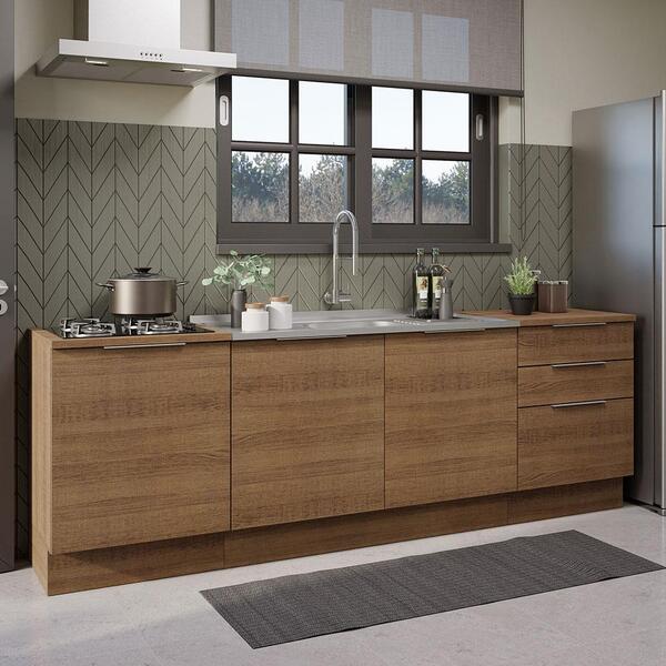 Armário De Cozinha Compacta 240cm Rustic Stella Madesa 01
