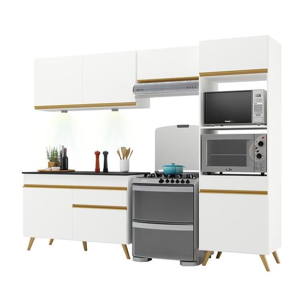 Armário De Cozinha Compacta 252cm Com Leds Veneza Up Multimóv