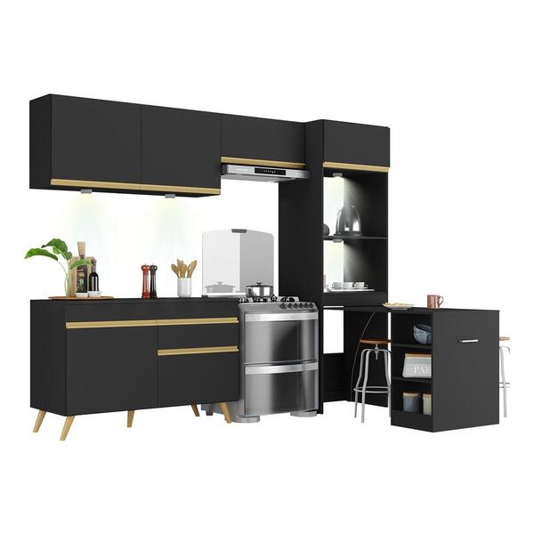 Armário De Cozinha Compacta 252cm Com Leds Veneza Up Multimóv