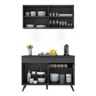 Armário De Cozinha Compacta 2 Peças Com Leds Mp2012.895 Venez