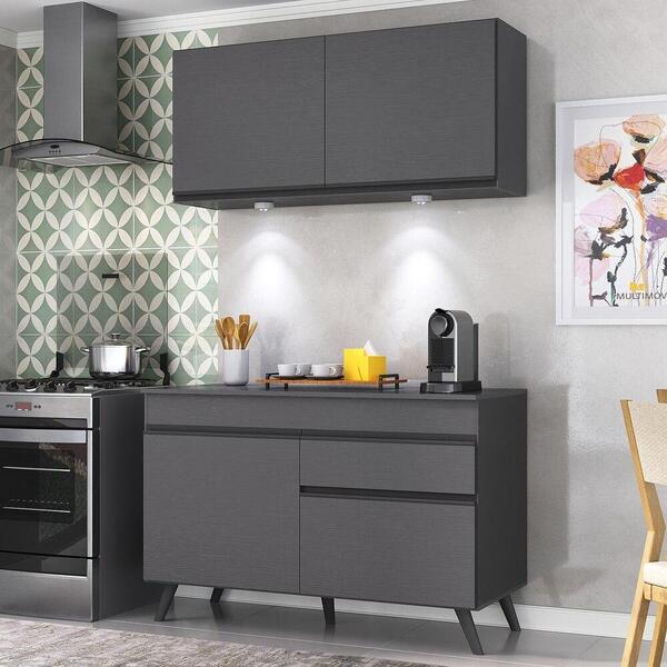 Armário De Cozinha Compacta 2 Peças Com Leds Mp2012.895 Venez