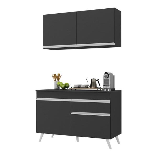 02yvm　黒　38サイズ Armário De Cozinha Compacta 220cm Veneza Multimóveis V2074 Cor