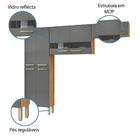 Armário De Cozinha Compacta 3 Peças 8 Portas Nala Freijó / Gr