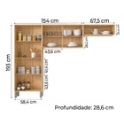 Armário De Cozinha Compacta 3 Peças 8 Portas Nala Freijó / Gr